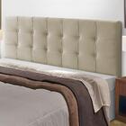 Cabeceira Casal Livia 195cm Suede Bege Adonai Estofados