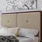 Cabeceira Casal Lizz - Veludo  - Palladium Decor Bege