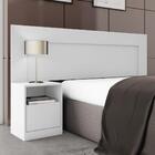 Cabeceira Casal London Com Criado Mudo 1 Gaveta - Branco