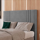 Cabeceira Casal Londres Em Linho Com Sapata Cor Cinza Sonhar