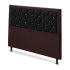 Cabeceira Casal Londres Suede Amassado Preto 1,40m