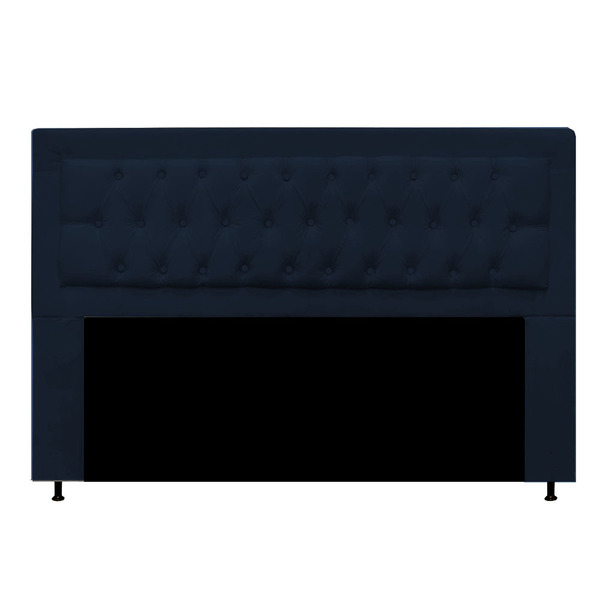 Cabeceira Casal Lunna 140 Cm Suede Azul Marinho - D A Decor