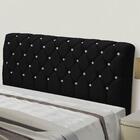 Cabeceira Casal Luxúria Suede Preto Amassado 1,40m