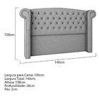 Cabeceira Casal Lyon P04 140 Cm Suede - Amarena Móveis - Cinz