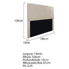 Cabeceira Casal Marseille P02 140 Cm Suede - Doce Sonho Móvei