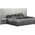 Cabeceira Casal Milano Ripado Com 2 Mesa De Cabeceira Branco