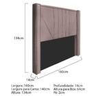Cabeceira Casal Minsk P02 140 Cm Para Cama Box Linho - Amaren