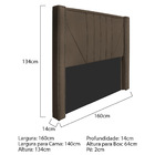 Cabeceira Casal Minsk P02 140 Cm Para Cama Box Suede - Amaren