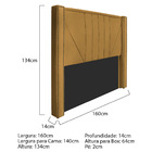 Cabeceira Casal Minsk P02 140 Cm Para Cama Box Suede - Doce S