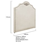 Cabeceira Casal Orlando P02 140 Cm Para Cama Box Corano - Ama