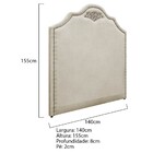 Cabeceira Casal Orlando P02 140 Cm Para Cama Box Linho - Doce