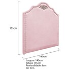 Cabeceira Casal Orlando P02 140 Cm Para Cama Box Suede - Amar