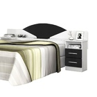 Cabeceira Casal Paloma - Branco/Preto