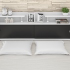 Cabeceira Casal Para Box 1,38 Branco Branco-preto Elisa Framar