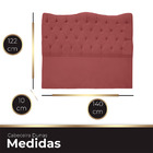 Cabeceira Casal Para Cama Box Estofada Dunas Veludo Rose