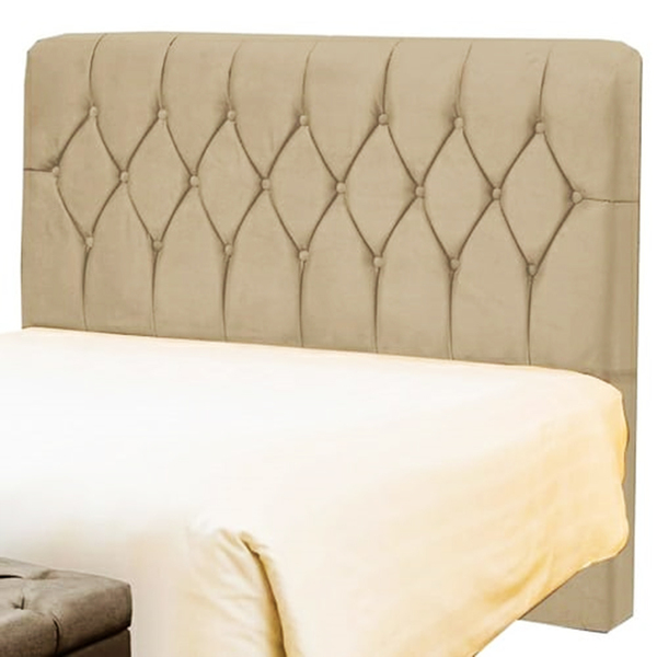 Cabeceira Casal Pérola 140 Cm Suede Marfim - D A Decor