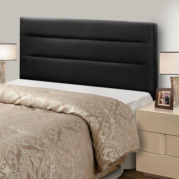 Cabeceira Casal Pérola 140cm Suede Preto Adonai Estofados