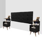 Cabeceira Casal Preta Com Mesas De Cabeceira Sour Preta