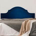 Cabeceira Casal Provençal Luxo 140x60 Suede Azul - Tachas Fumê