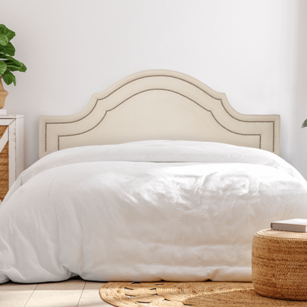 Cabeceira Casal Provençal Luxo Dupla 140x60 Suede Off White -