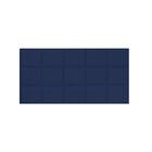 Cabeceira Casal Quadrados Veludo Azul