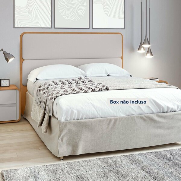 Cabeceira Casal Queen 160cm Loop 171cm X 5cm X 120cm Amêndoa
