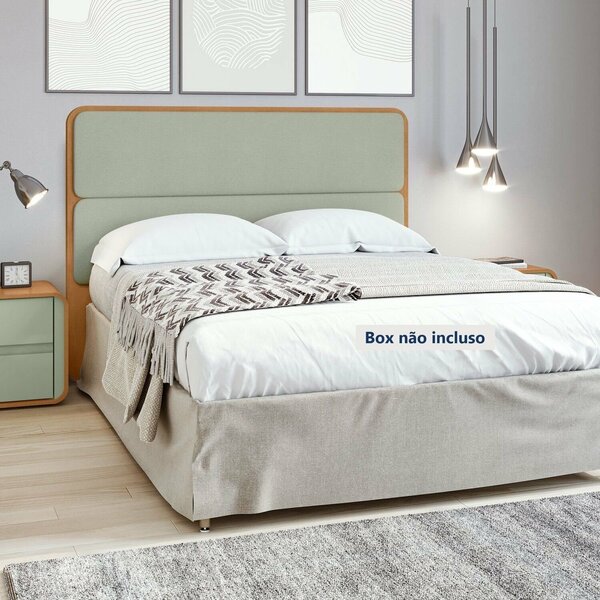 Cabeceira Casal Queen 160cm Loop 171cm X 5cm X 120cm Amêndoa