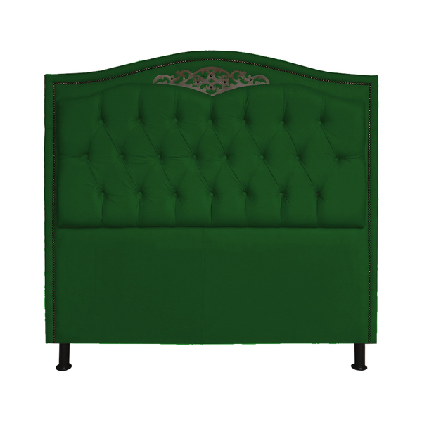 Cabeceira Casal Queen 160cm Para Cama Box Greta Suede Verde -