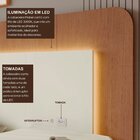 Cabeceira Casal Queen 272cm Com Led 3000k E Tomadas 100% Mdf