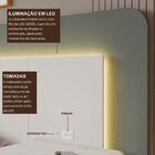 Cabeceira Casal Queen 272cm Com Led 3000k E Tomadas 100% Mdf