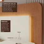 Cabeceira Casal Queen Com 2 Mesas De Cabeceira Led 3000k E To