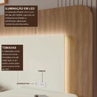 Cabeceira Casal Queen Com 2 Mesas De Cabeceira Led 3000k E To