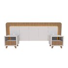 Cabeceira Casal Queen Com 2 Mesas De Cabeceira Led 3000k E To