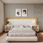 Cabeceira Casal Queen Com 2 Mesas De Cabeceira Led 3000k E To