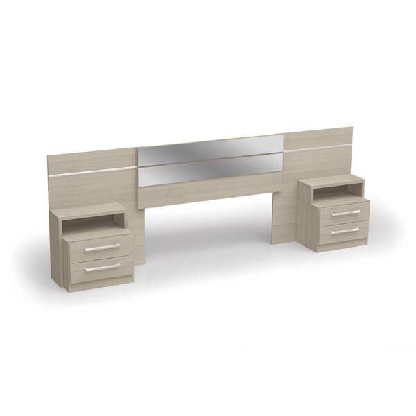 Cabeceira Casal/queen Espelho E 2 Mesa De Cabeceiras Kappesb