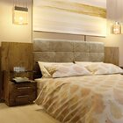 Cabeceira Casal/queen Estofada 2 Mesas De Apoio Galaxy New  C