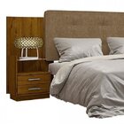 Cabeceira Casal/queen Estofada 2 Mesas De Apoio Galaxy New  C