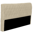 Cabeceira Casal Queen Estofada Para Cama Box Glass Veludo Bege