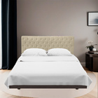 Cabeceira Casal Queen Estofada Para Cama Box Glass Veludo Bege