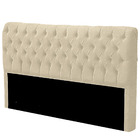 Cabeceira Casal Queen Estofada Para Cama Box Glass Veludo Bege