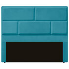 Cabeceira Casal Queen Estofada Para Cama Box Jade Veludo Azul