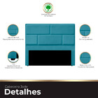 Cabeceira Casal Queen Estofada Para Cama Box Jade Veludo Azul