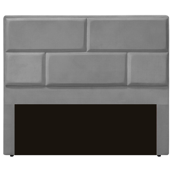 Cabeceira Casal Queen Estofada Para Cama Box Jade Veludo Cinz