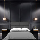 Cabeceira Casal Queen Estofada Para Cama Box Jade Veludo Cinz