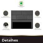 Cabeceira Casal Queen Estofada Para Cama Box Jade Veludo Cinz