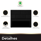 Cabeceira Casal Queen Estofada Para Cama Box Jade Veludo Preto
