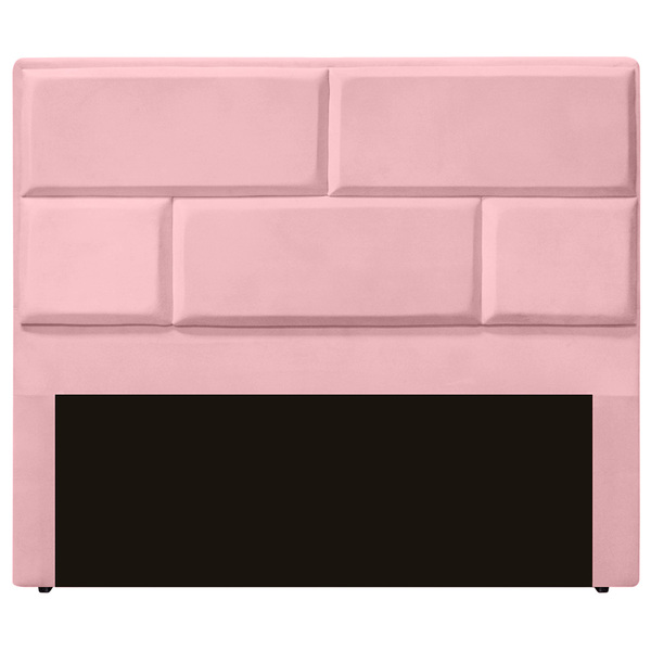 Cabeceira Casal Queen Estofada Para Cama Box Jade Veludo Rosa