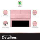Cabeceira Casal Queen Estofada Para Cama Box Jade Veludo Rosa