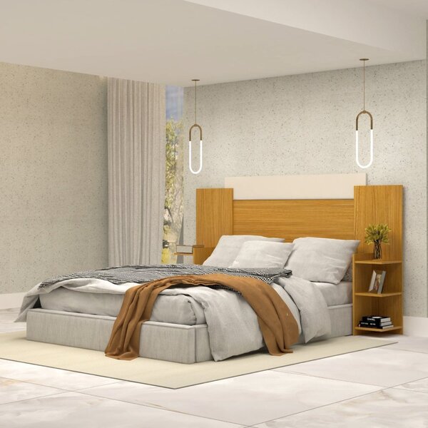 Cabeceira Casal/queen Extensível Com Mesas De Apoio 100% Mdf