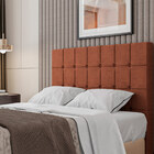 Cabeceira Casal Queen Lotus Em Veludo Com Sapata Cor Terracot